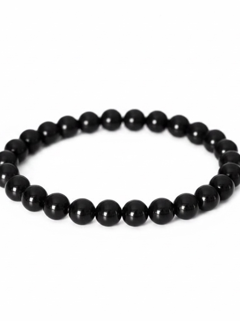 Unisex Black Stretch Ebony Black Bracelet Women Men